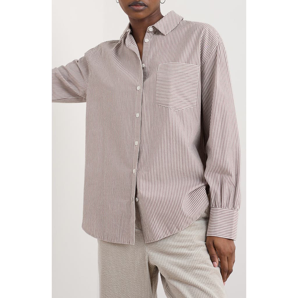 Seasalt Cornwall Sea Path Oversize Organic Cotton Button-up Shirt In Neutral
