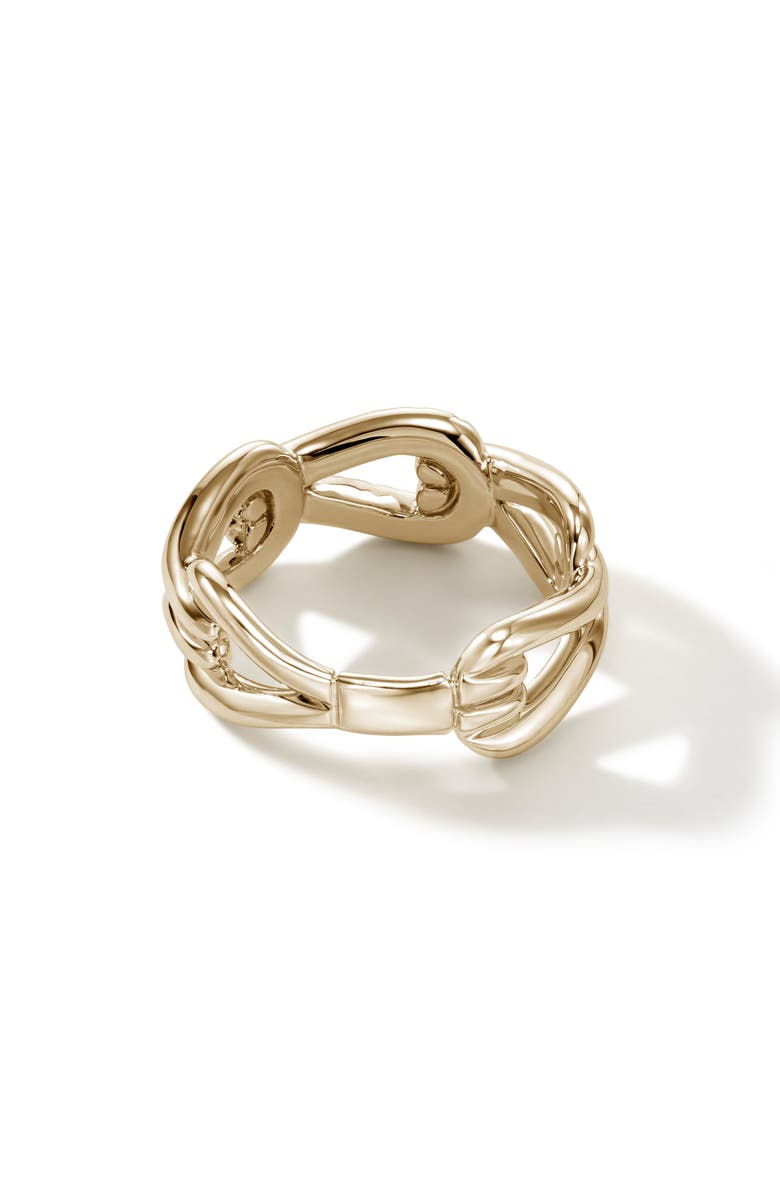 John Hardy Surf 14K Gold Diamond Pave Ring, 8mm, Alternate, color, Gold