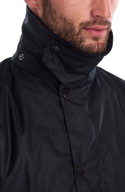 Shop Barbour Ashby Waxed Cotton Jacket In Navy 2