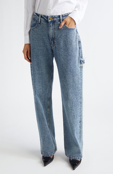 Gender Inclusive Sid Lace Loop Straight Leg Carpenter Jeans (Mid Wash)