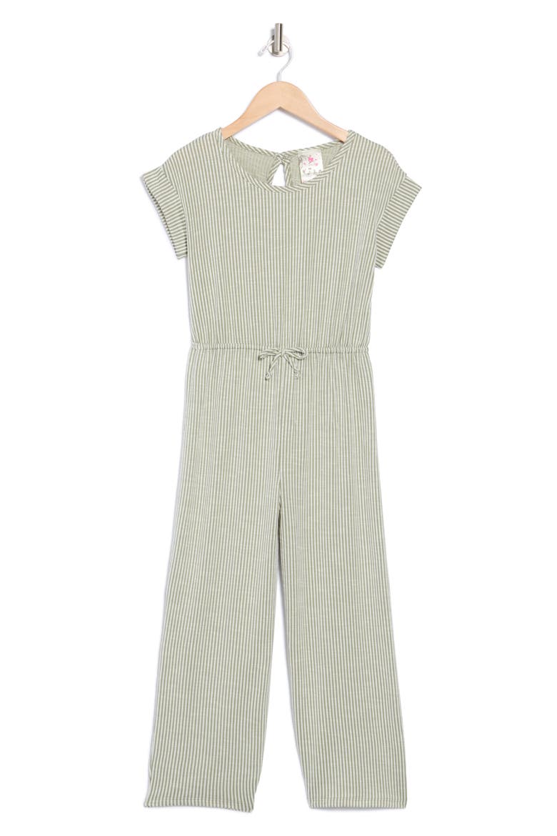 Kids' Stripe Rib Jumpsuit, Main, color, SAGE