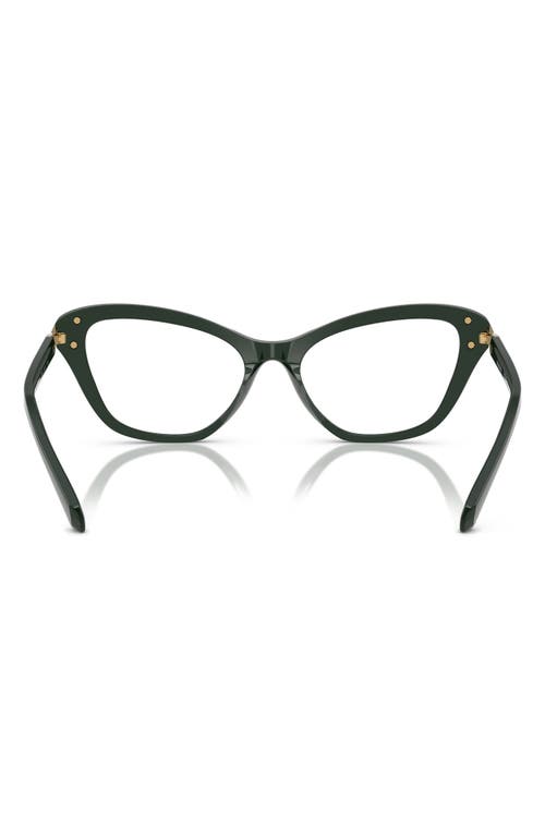 Swarovski 55mm Cat Eye Optical Glasses In Dark Green
