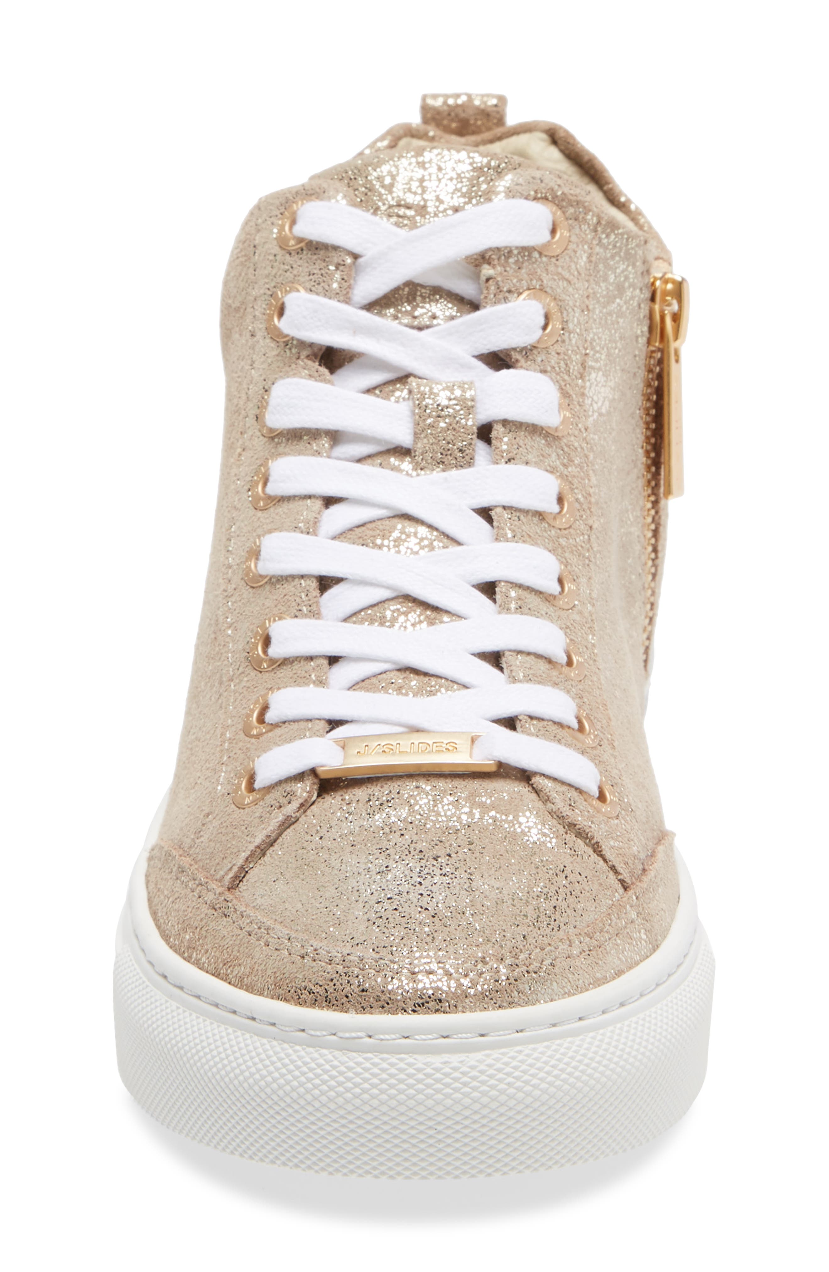 Ludlow Platform High Top Sneaker, Alternate, color, GOLD LEATHER