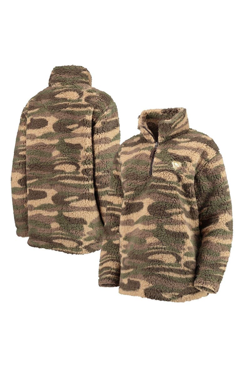 Women's G-III Sports by Carl Banks Camo Pittsburgh Penguins Sherpa Quarter-Zip Jacket, Main, color, Camo