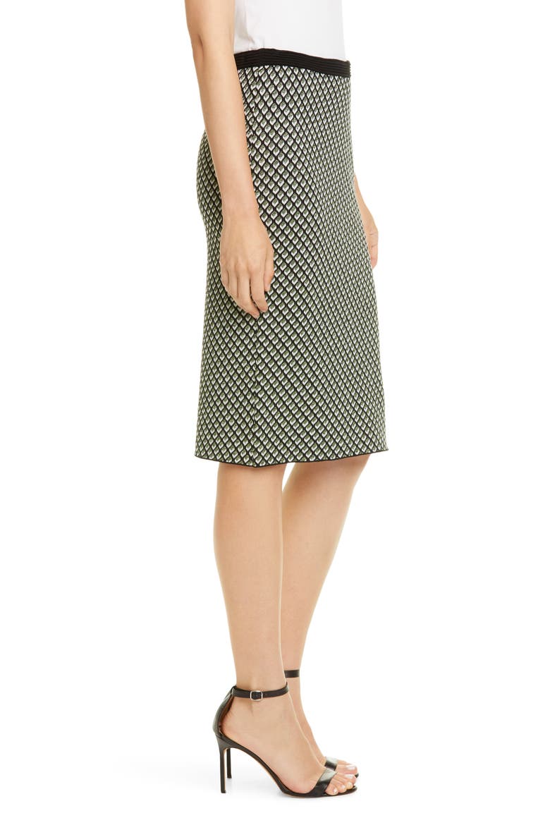 Mapel Geo Print Wool Blend Pencil Skirt, Alternate, color, BLACK MULTI