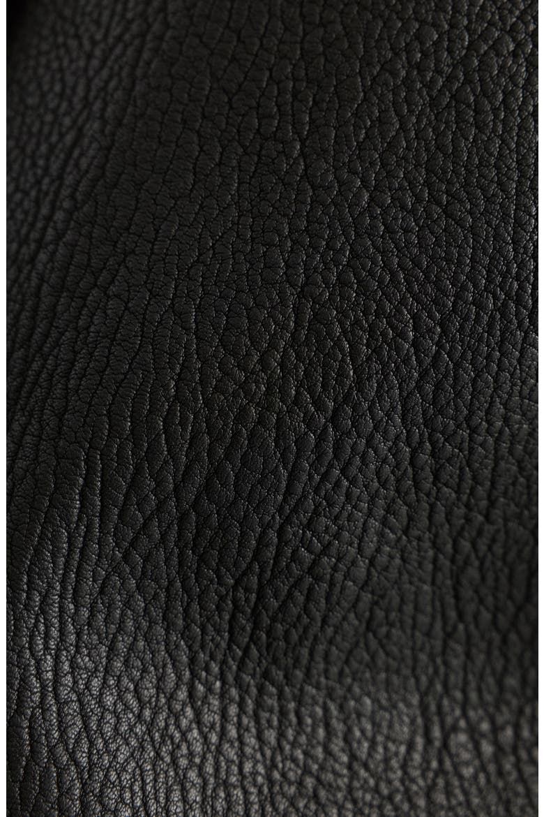 Rosemary Pebbled Leather Jacket, Alternate, color, BLACK