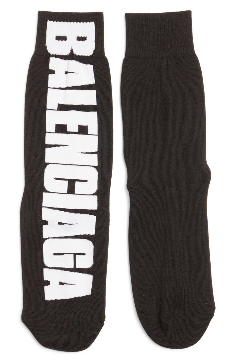 Balenciaga Logo Tennis Socks, Alternate, color, 