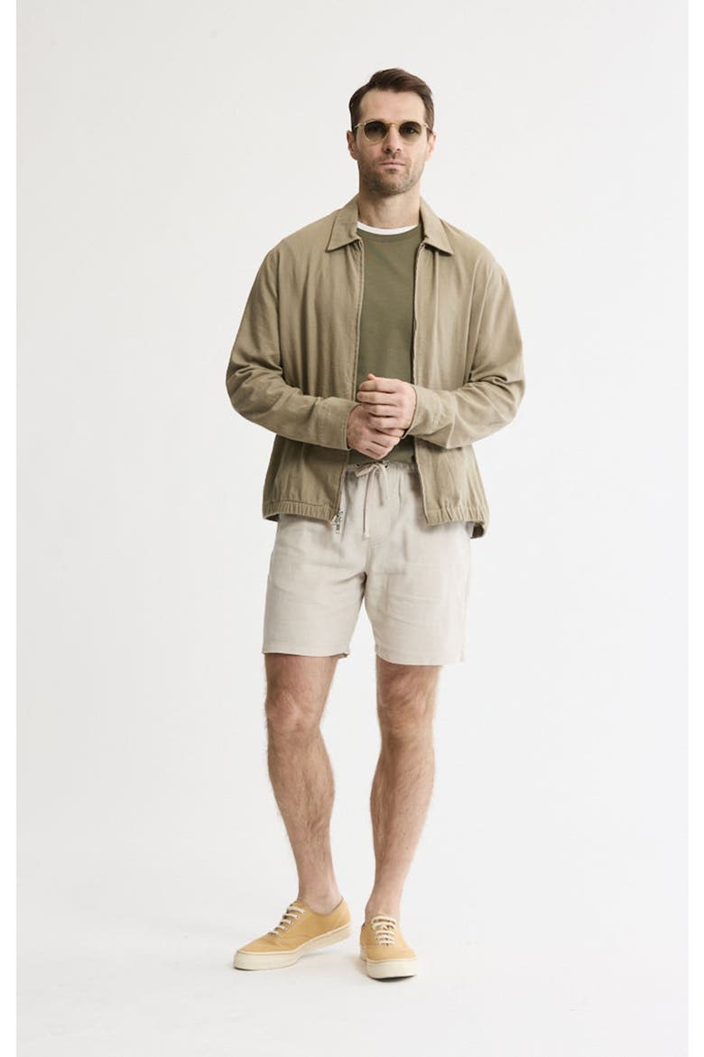 Linen Blend Zip Up Jacket, Alternate, color, Mocha
