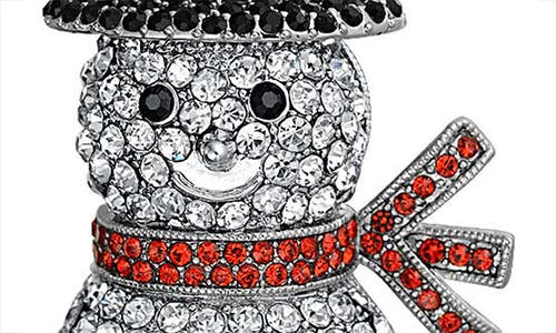 Bling Jewelry Snowman Pin In Metallic