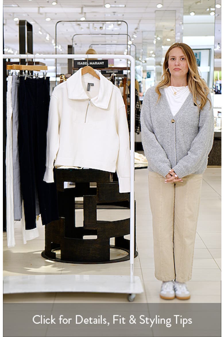 Peaceful Rib Half-Zip Cotton Blend Crop Sweatshirt video