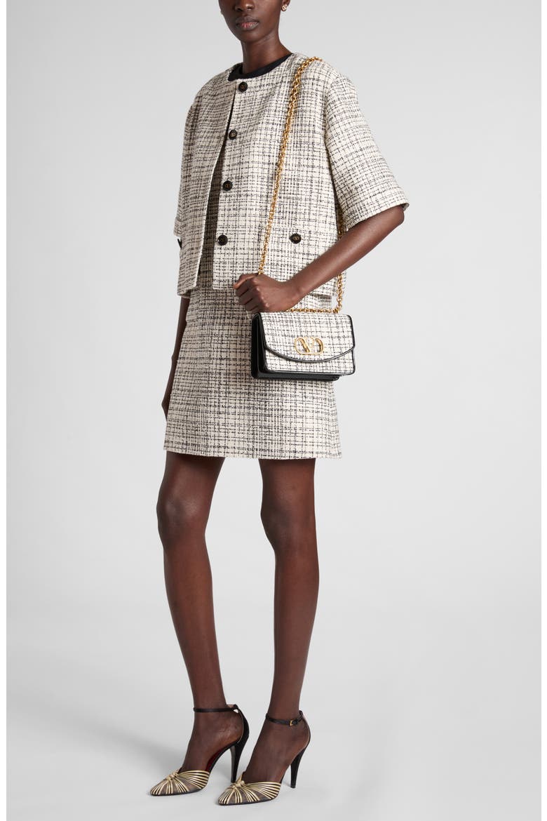 Square Cotton Blend Tweed Jacket, Alternate, color, VANILLA