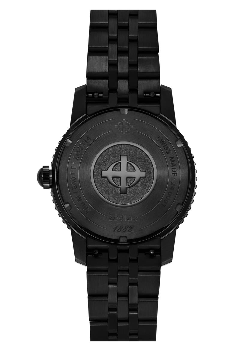 Compression Diver Automatic Black Stainless Steel Watch, 40mm, Alternate, color, BLACK