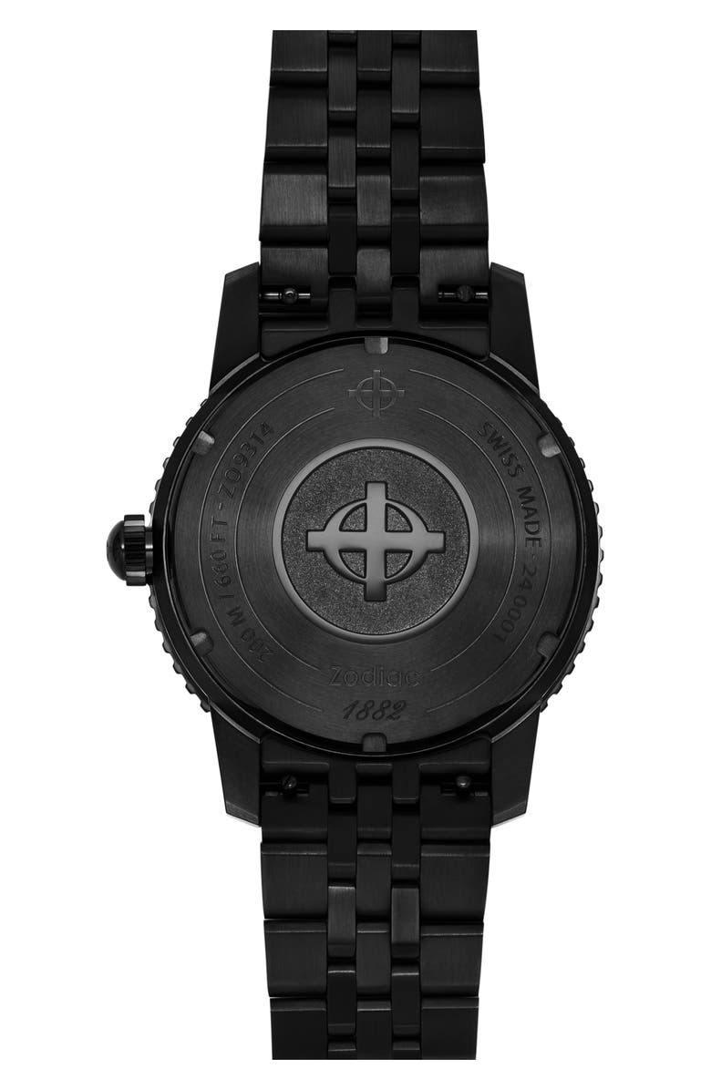 Zodiac Compression Diver Automatic Black Stainless Steel Watch, 40mm, Alternate, color, 