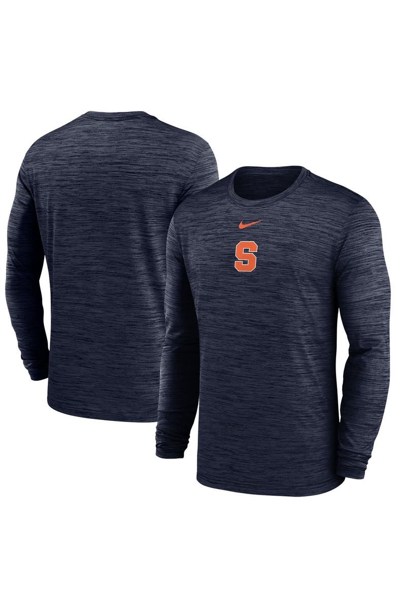 Nike Men's Nike Navy Syracuse Orange 2025 Sideline Velocity Performance Long Sleeve T-Shirt, Main, color,