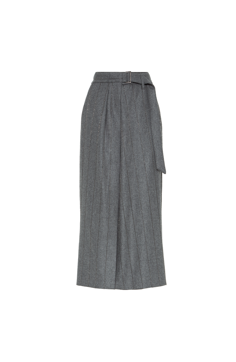 Brunello Cucinelli Sartorial wrap skirt, Main, color, Dark Grey