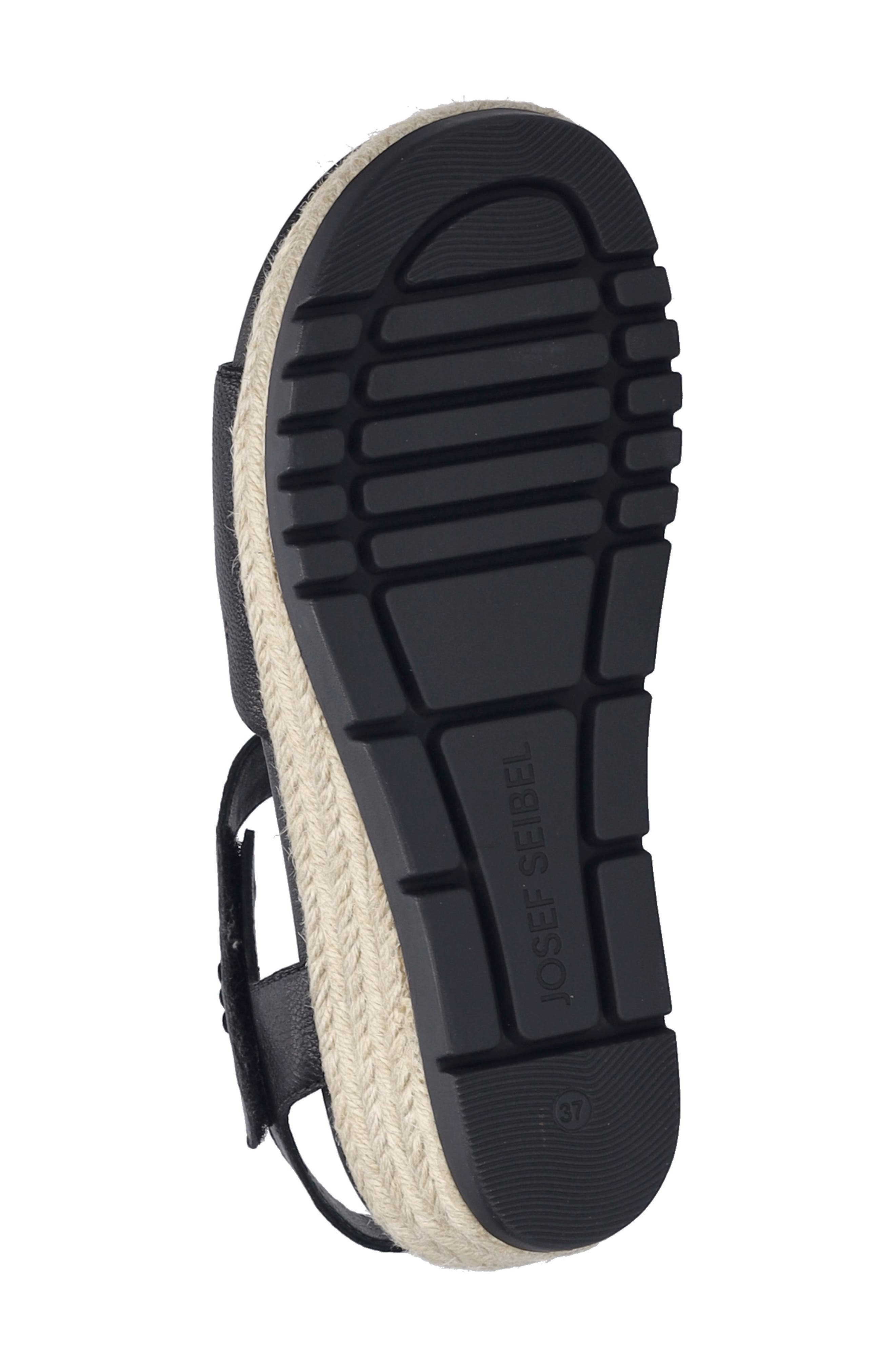 Josef Seibel Miranda Espadrille Wedge Sandal, Alternate, color, Black