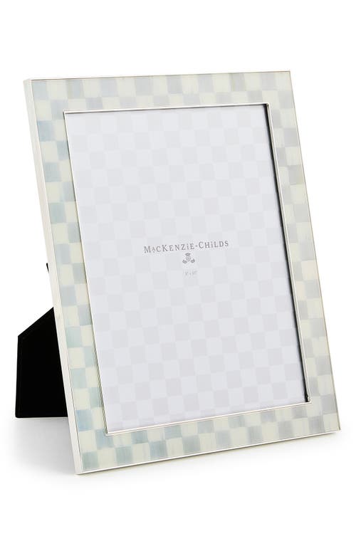 Mackenzie-childs Mackenzie Childs Sterling Check Silver Plate 8 X 10-inch Picture Frame In Blue