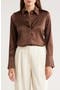 Victoria Stretch Silk Satin Button-Up Blouse