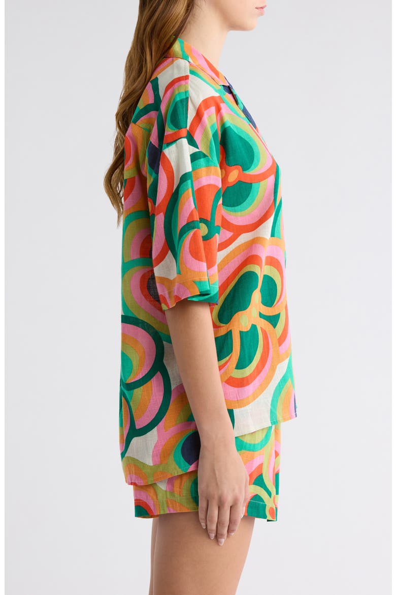 x Mami Wata Beachside Cover-Up Camp Shirt, Alternate, color, MULTI
