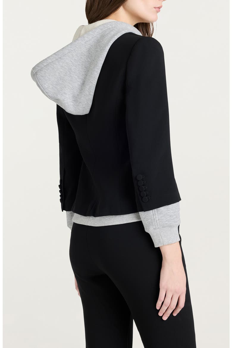 Le Petite Khloe Zip-Up Hoodie Blazer, Alternate, color, BLACK/ HEATHER GREY