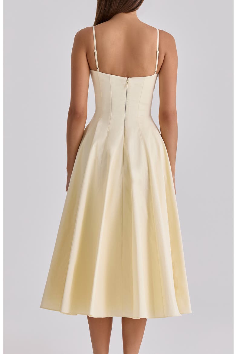 Dahlia Stretch Pima Cotton Cocktail Dress, Alternate, color, LEMON