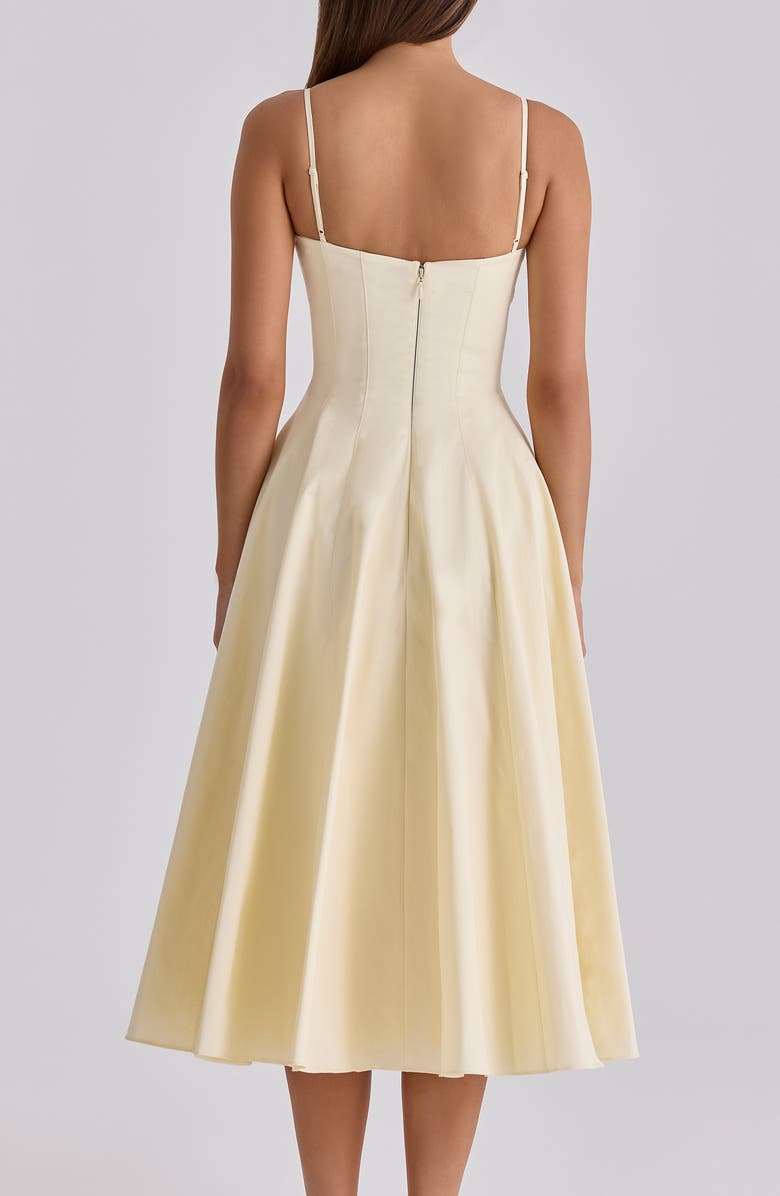 HOUSE OF CB Dahlia Stretch Pima Cotton Cocktail Dress, Alternate, color, Lemon