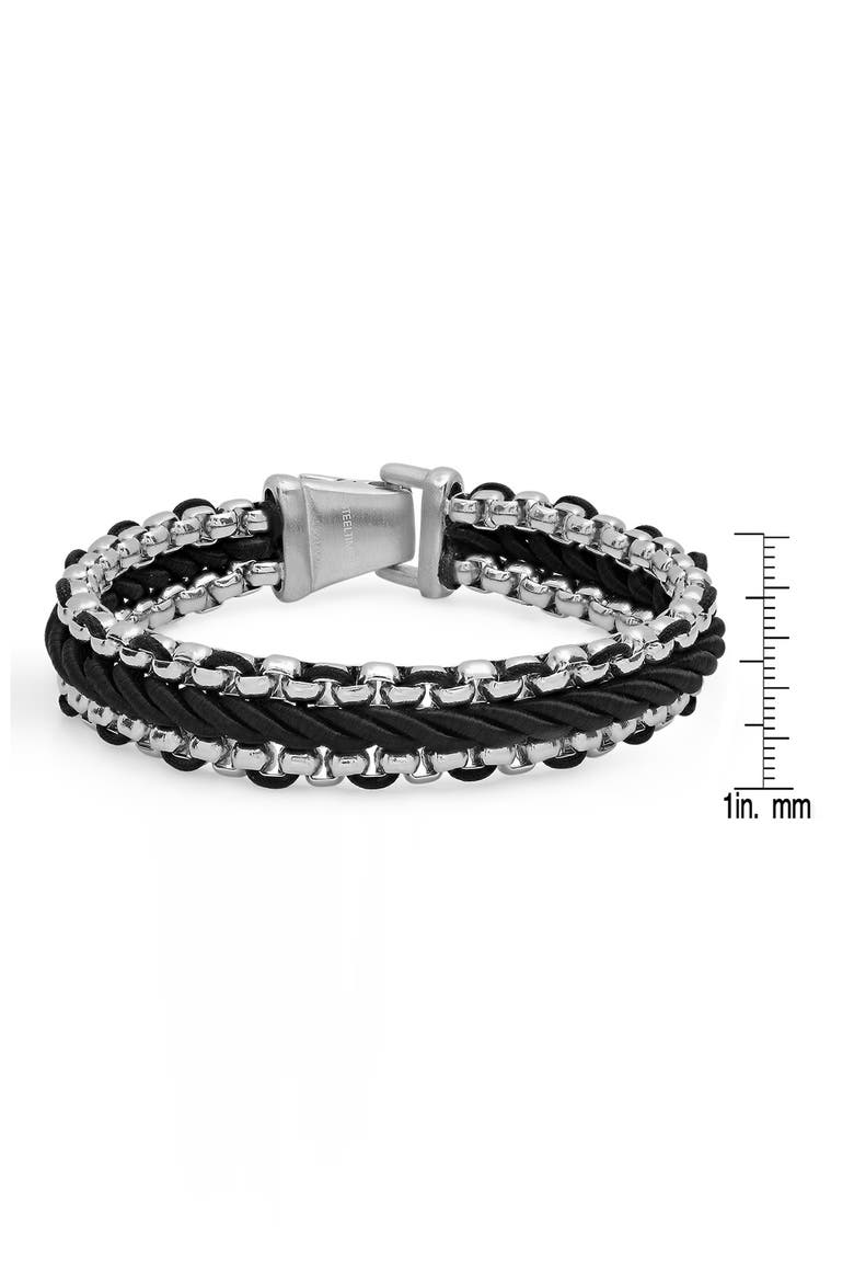 Men's Two-Tone Bracelet, Alternate, color, METALLIC