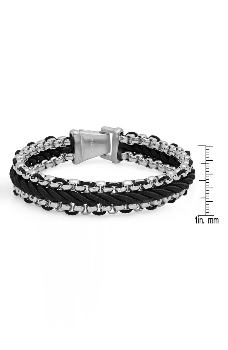 HMY JEWELRY Men's Two-Tone Bracelet, Alternate, color, Metallic