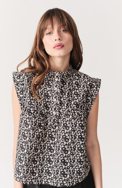 DELUC DELUC FLORAL COTTON POPOVER TOP