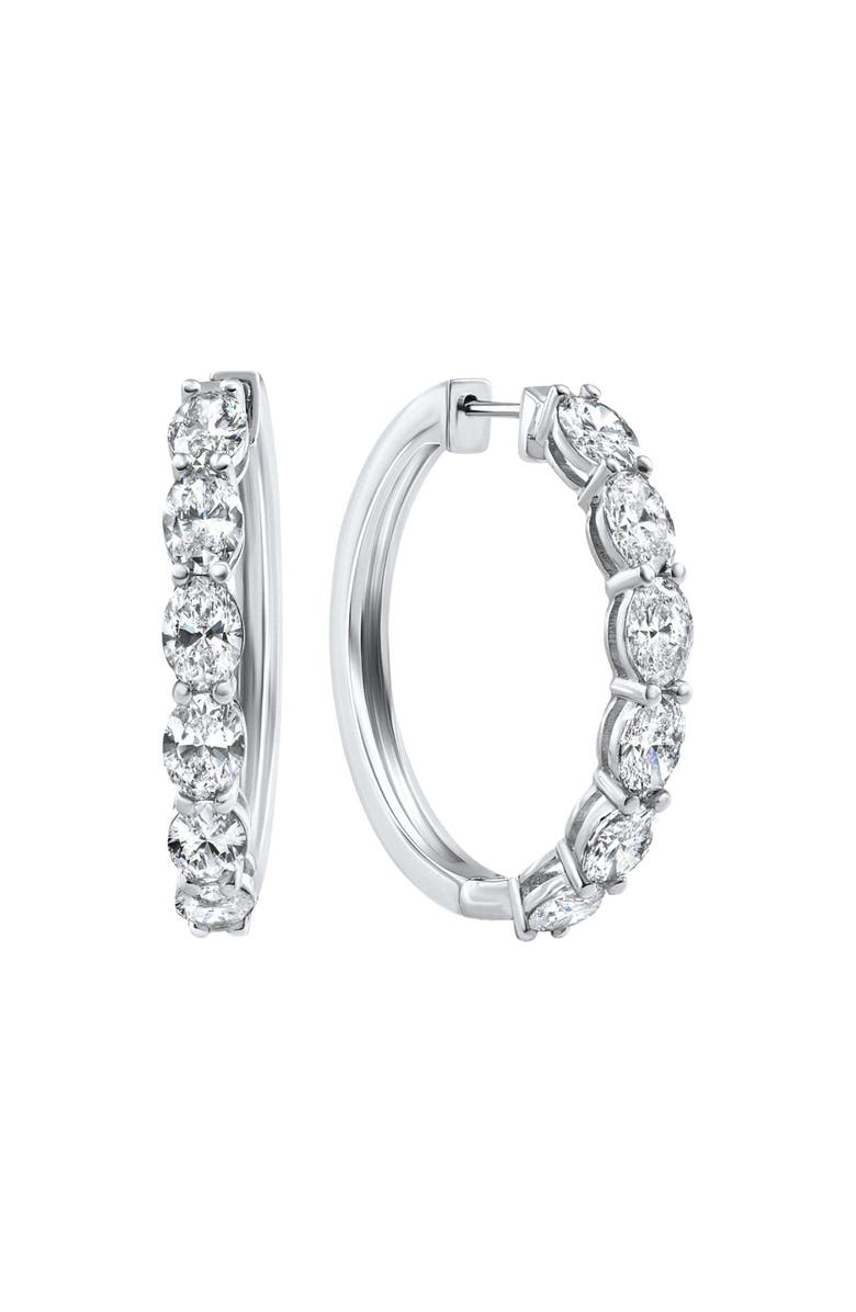 Bliss Diamond 6.22Ct Oval Diamond Hoops 14k Gold 1.25" Tall 12 Grams Lab Grown, Main, color,
