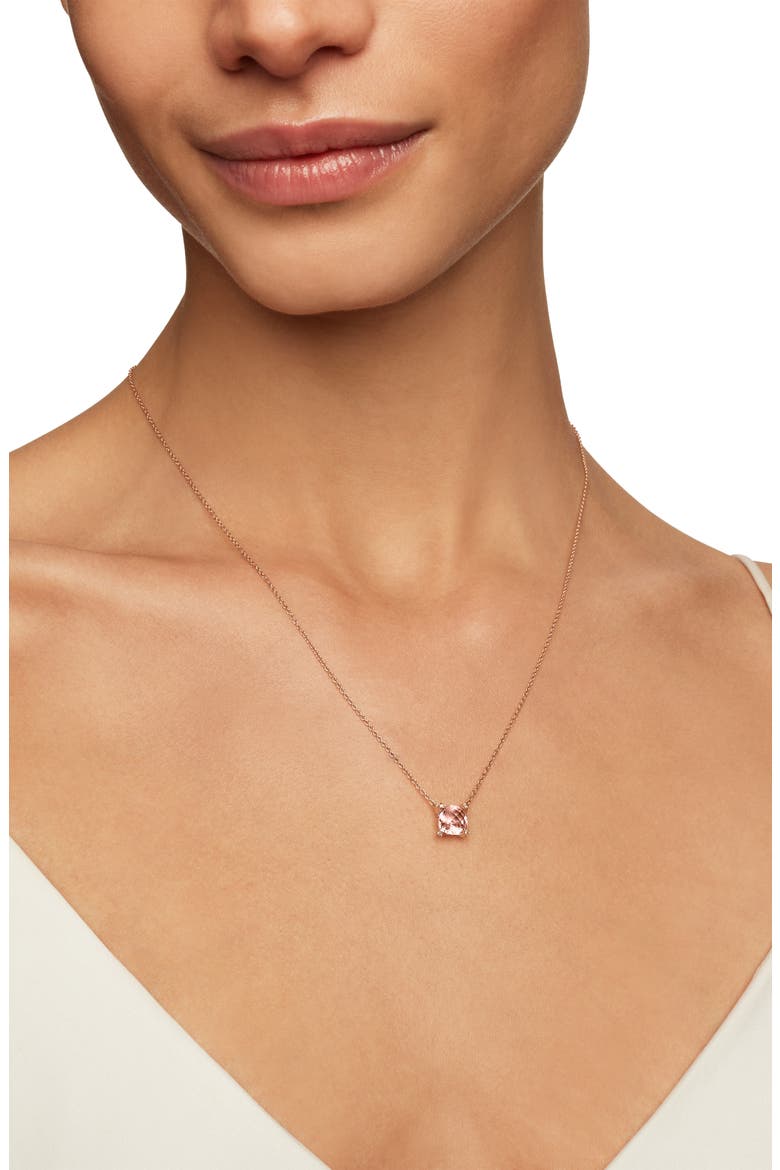 Châtelaine® 18k Rose Gold Pendant Necklace with Diamonds, Alternate, color, ROSE GOLD/ DIAMOND/ MORGANITE