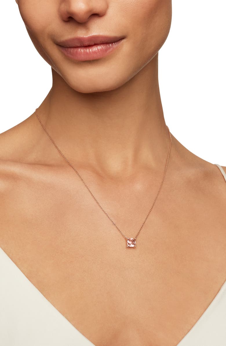 David Yurman Châtelaine<sup>®</sup> 18k Rose Gold Pendant Necklace with Diamonds, Alternate, color, 