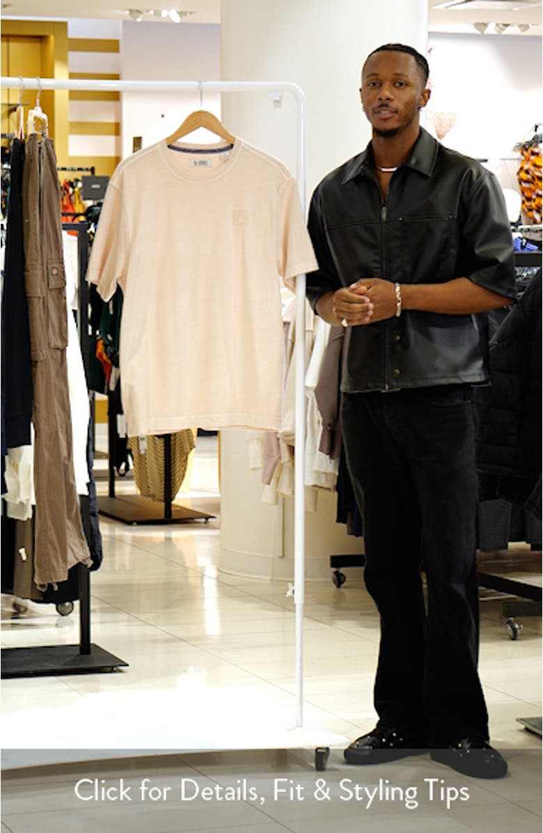 Oversize Logo Patch Garment Dye Jersey T-Shirt, sales video thumbnail