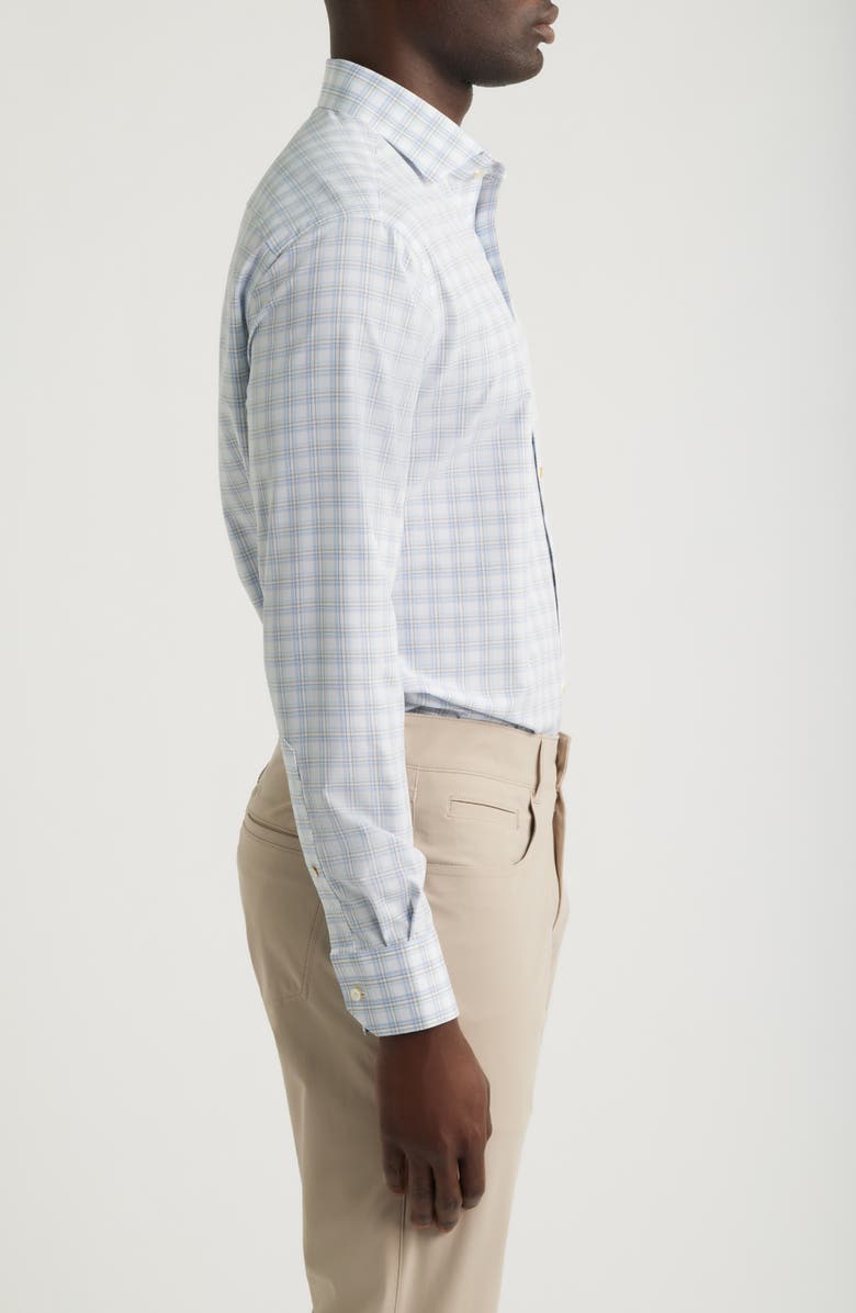 Peter Millar Crown Crafted Bechtle Performance Poplin Button-Up Shirt, Alternate, color, Iris Mist