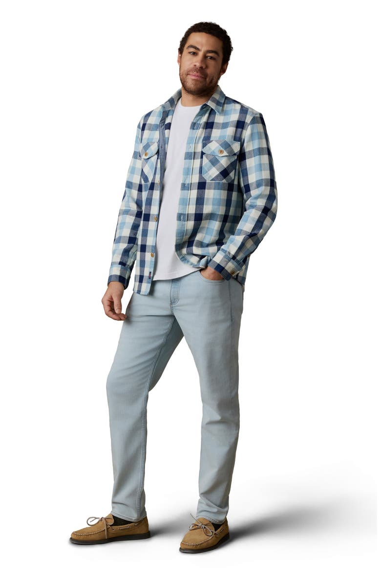 Check Organic Cotton Flannel Button-Up Overshirt, Alternate, color, INDIGO ISLAND BUFFALO