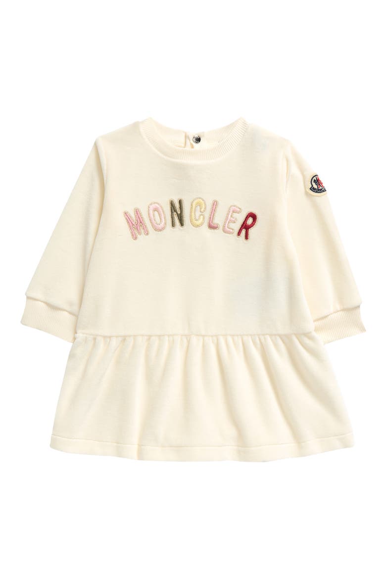 Kids' Logo Embroidered Chenille Dress, Main, color, WHITE