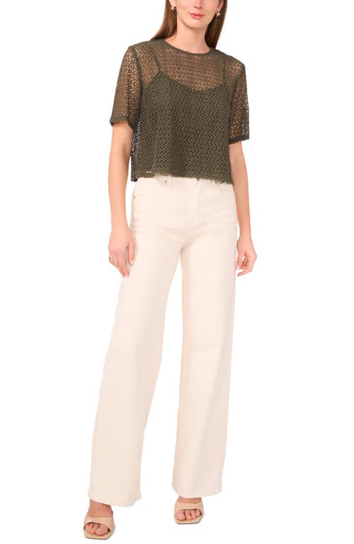 HALOGEN HALOGEN® GEOMETRIC OPENWORK T-SHIRT 