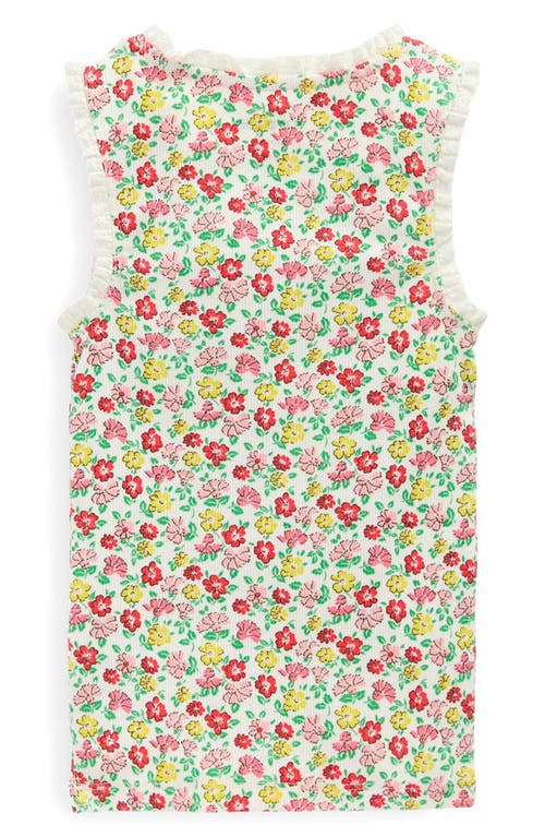 Mini Boden Kids' Floral Lace Edge Cotton Tank