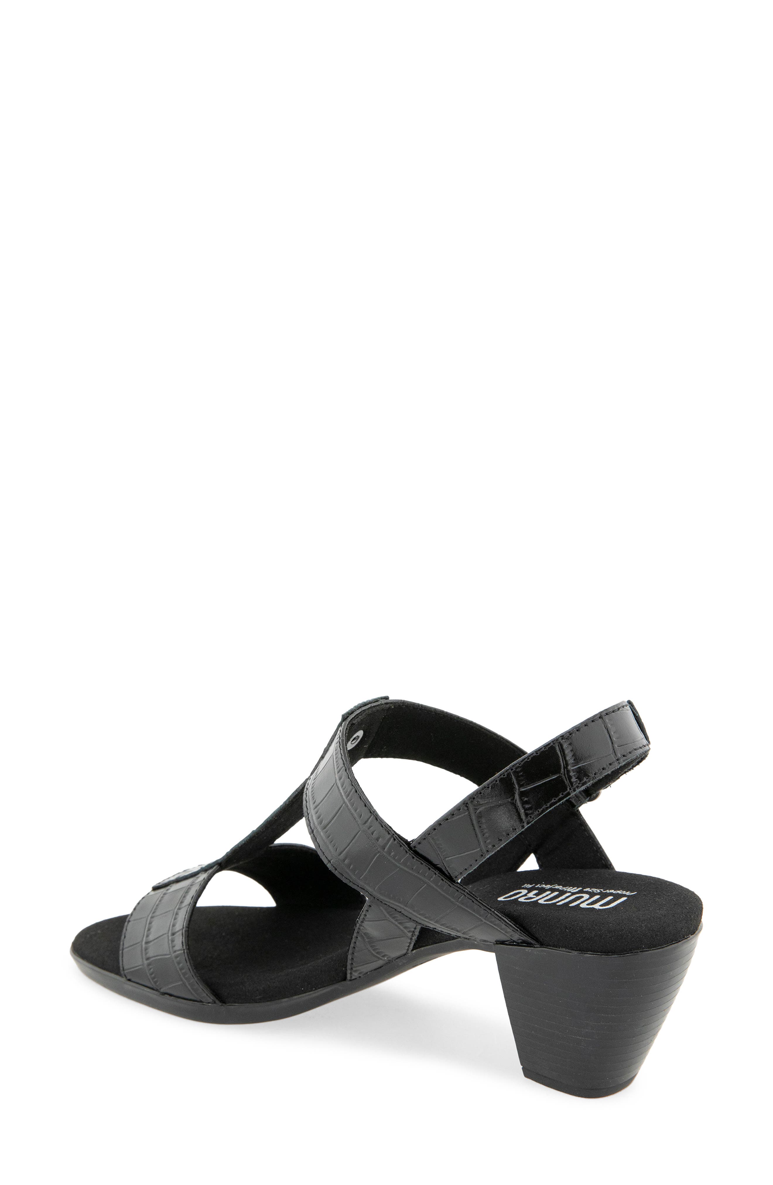 Willow Croc Embossed Leather Sandal, Alternate, color, BLACK LEATHER CROCO