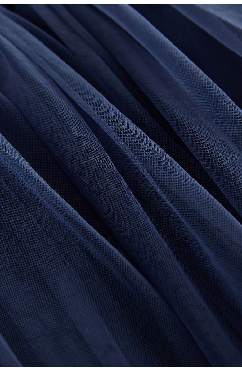 NEXT Kids' Floral Mixed Media Long Sleeve Tulle Dress, Alternate, color, Blue