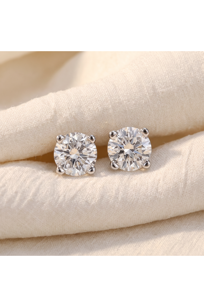 .25 - 1.00Ct Screw Back Diamond Studs Lab Grown Women's Earrings, Alternate, color, Silver