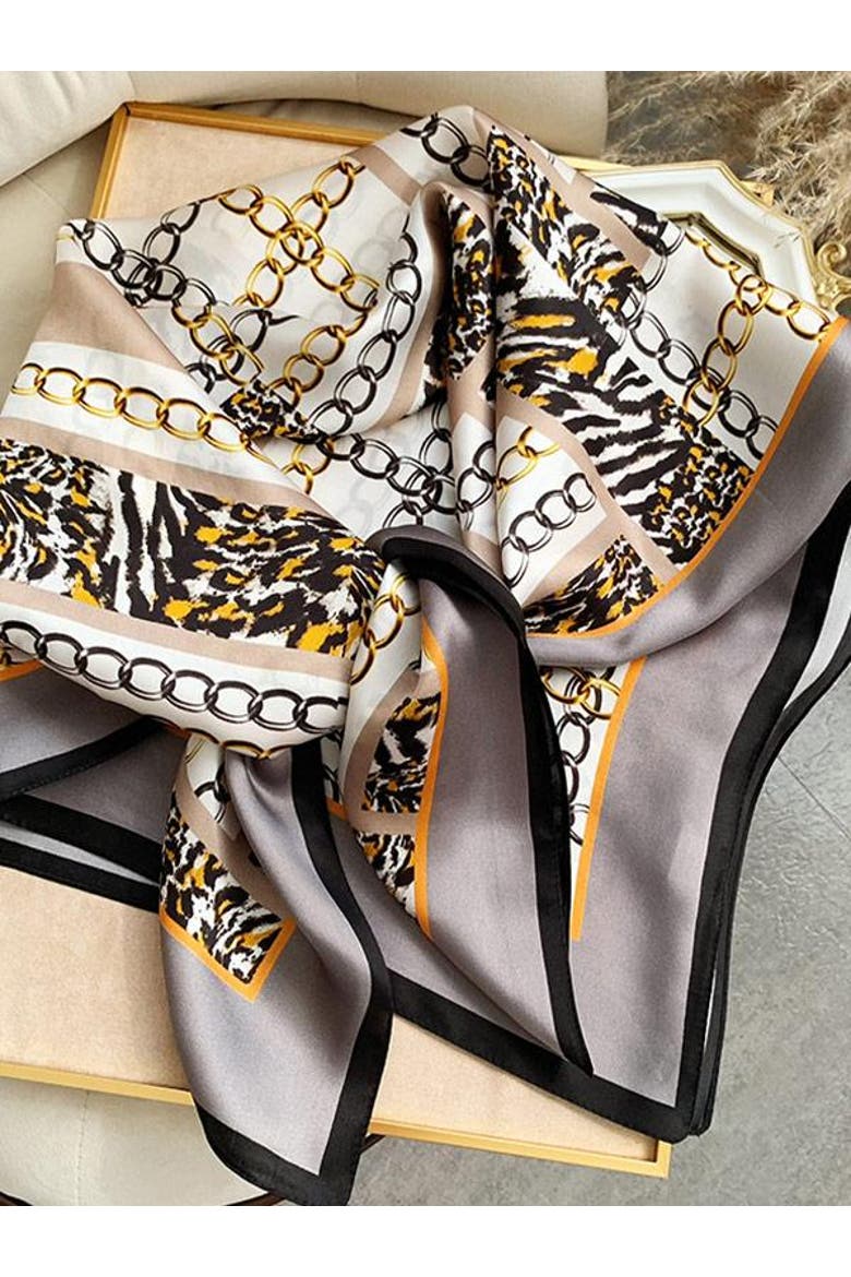 Silk Square Scarf, Alternate, color, Chain