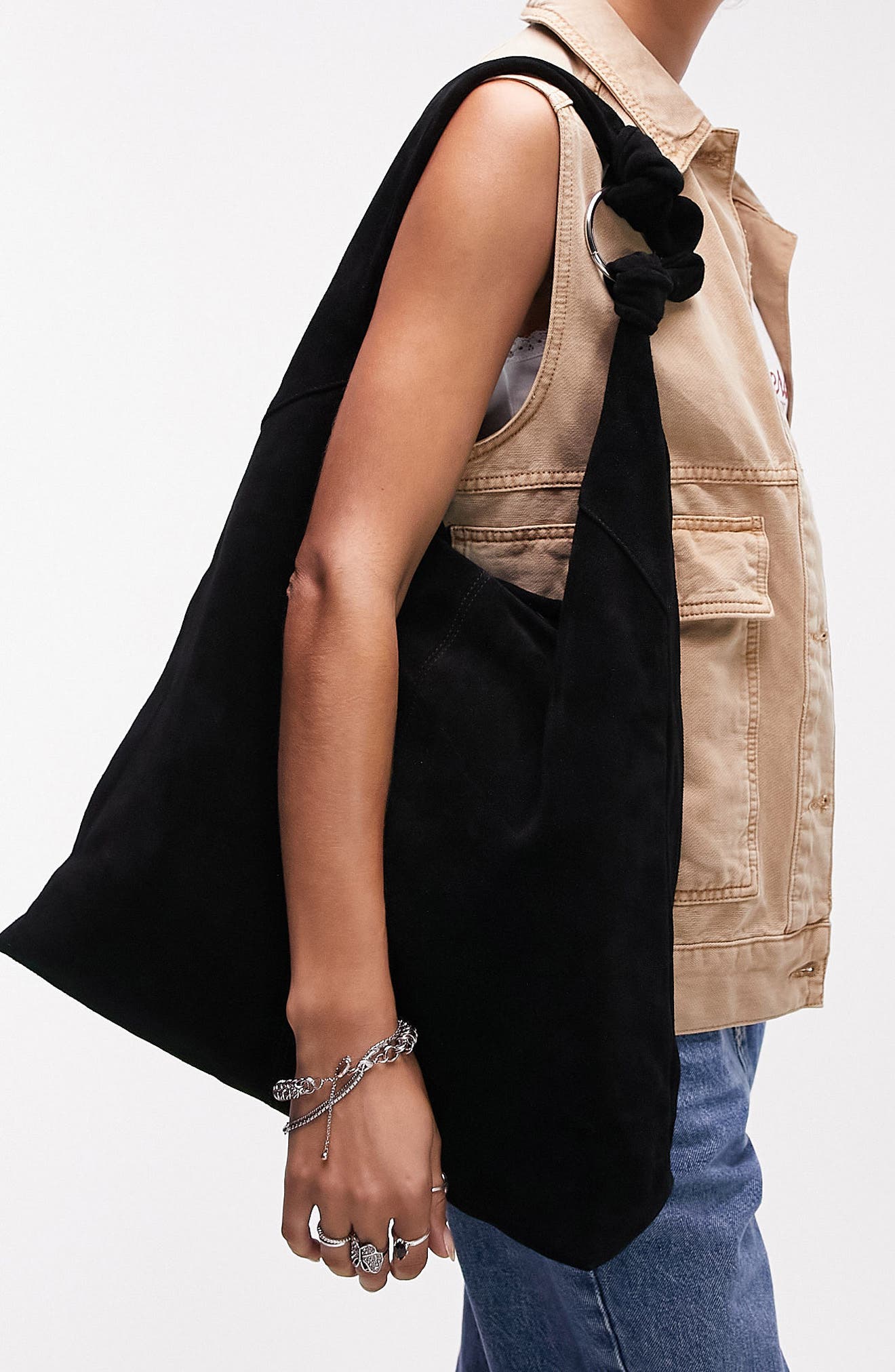 Topshop Liss Suede Tote, Alternate, color, 