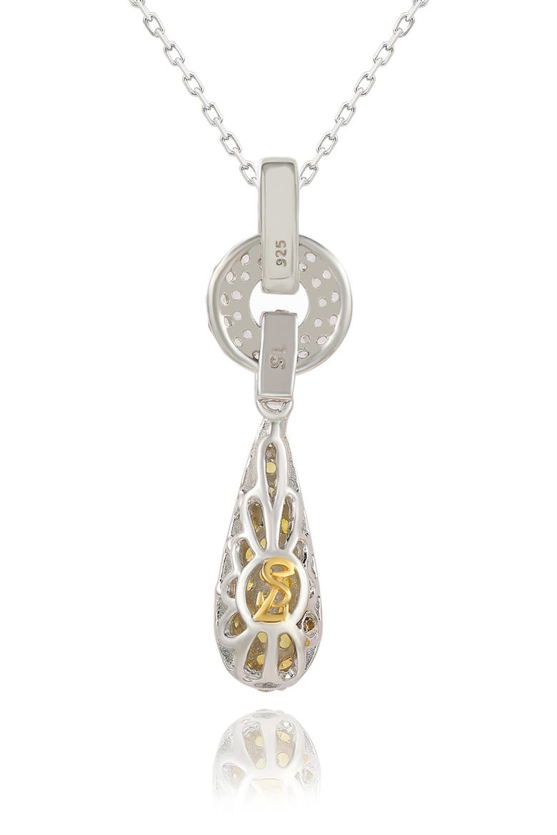 Yellow Sapphire & Lab Created White Sapphire Pendant Necklace, Alternate, color, YELLOW