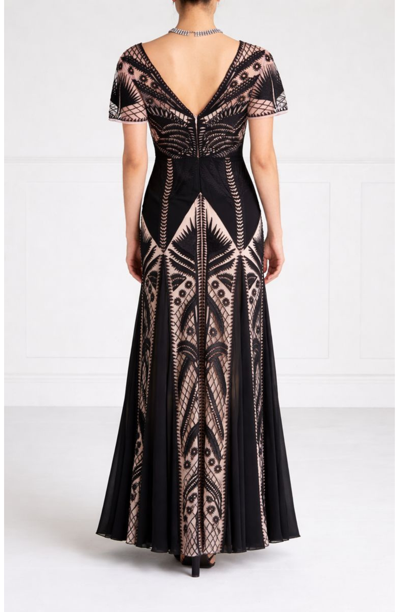 Temperley London Giselle Gown, Alternate, color, Black Mix