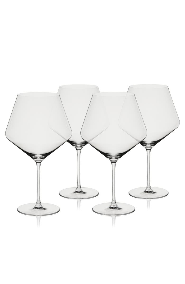 Viski Reserve Liminal Burgundy Wine Glasses Set of 4, Alternate, color, Clear