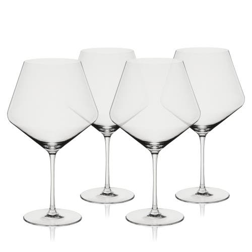 Viski Reserve Liminal Burgundy Wine Glasses Set Of 4