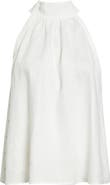Reiss Andi Sleeveless Linen Mock Neck Top