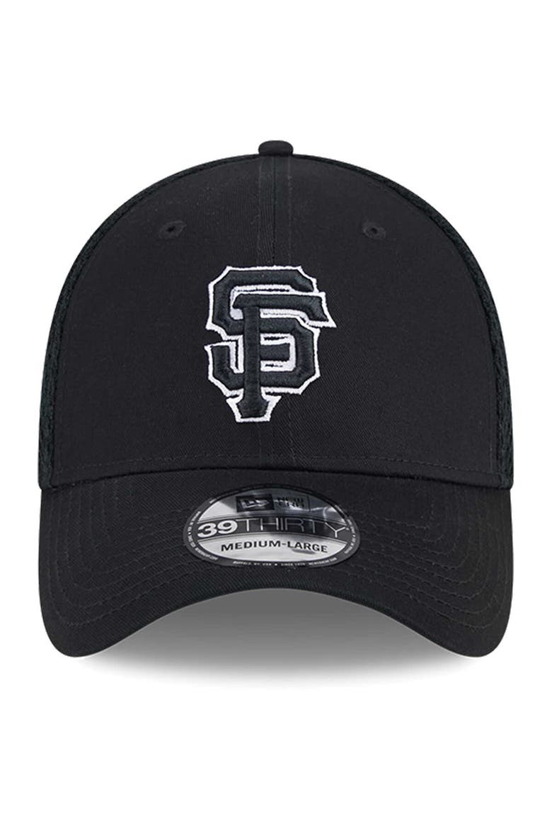 Men's New Era San Francisco Giants Evergreen Black & White Neo 39THIRTY Flex Hat, Alternate, color, Black