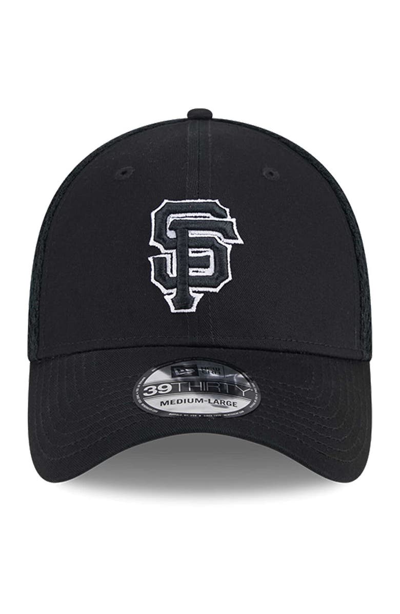 New Era Men's New Era San Francisco Giants Evergreen Black & White Neo 39THIRTY Flex Hat, Alternate, color, Black
